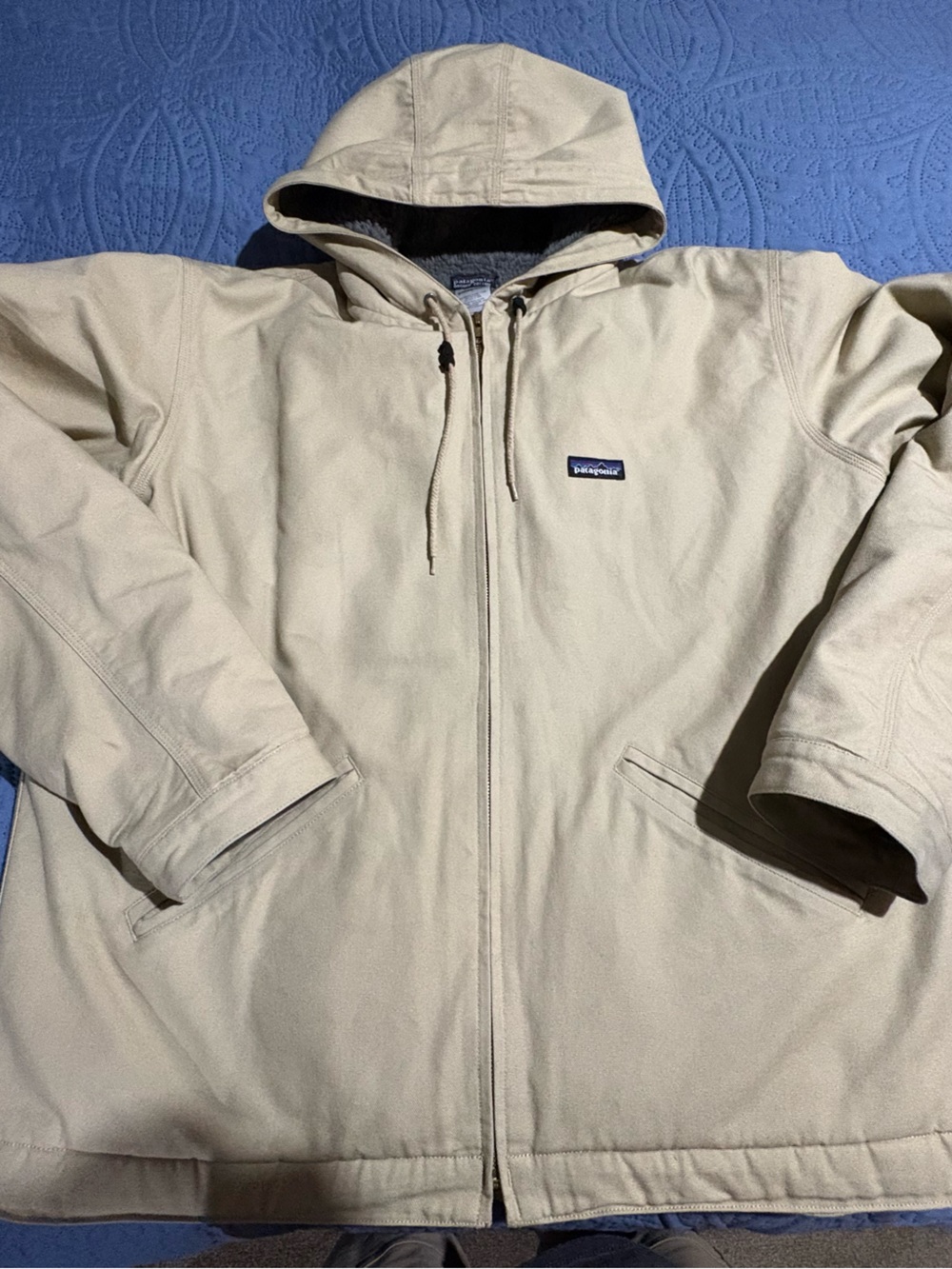 Patagonia Men's Hooded Zip Jacket — Light Beige